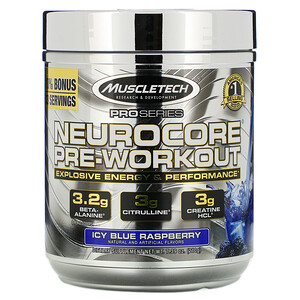 Отзывы о Мусклетек, Pro Series, Neurocore Pre-Workout, Icy Blue Raspberry, 7.39 oz (210 g)