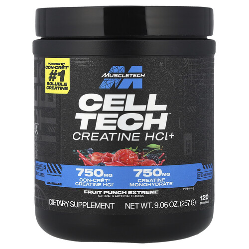 Muscletech Cell Tech™ Creatine HCL+, Fruit Punch Extreme, 9.06 oz (257 g)