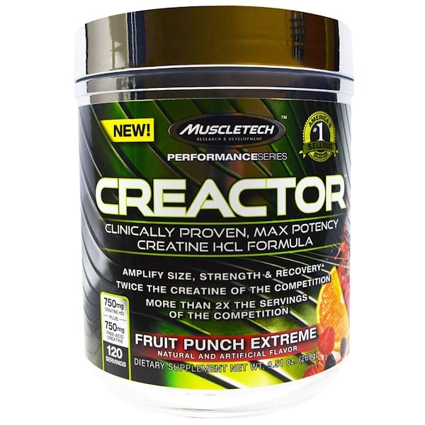 Muscletech, Creactor, Creatine Formula, Fruit Punch Extreme, 9.51 oz (269 g)