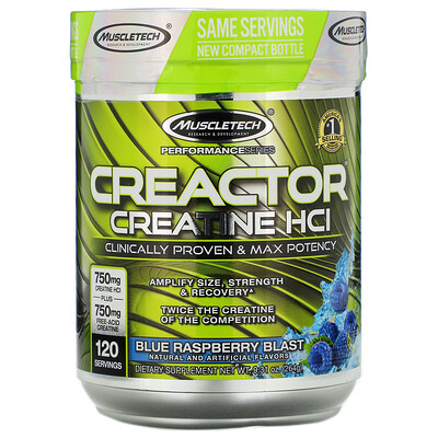 

Creactor, креатин гидрохлорид, голубая малина, 264 г (9,31 унции)