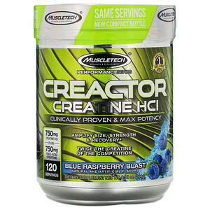 Мусклетек, Performance Series, CREACTOR, Creatine HCI, Blue Raspberry Blast, 9.31 oz (264 g) отзывы покупателей