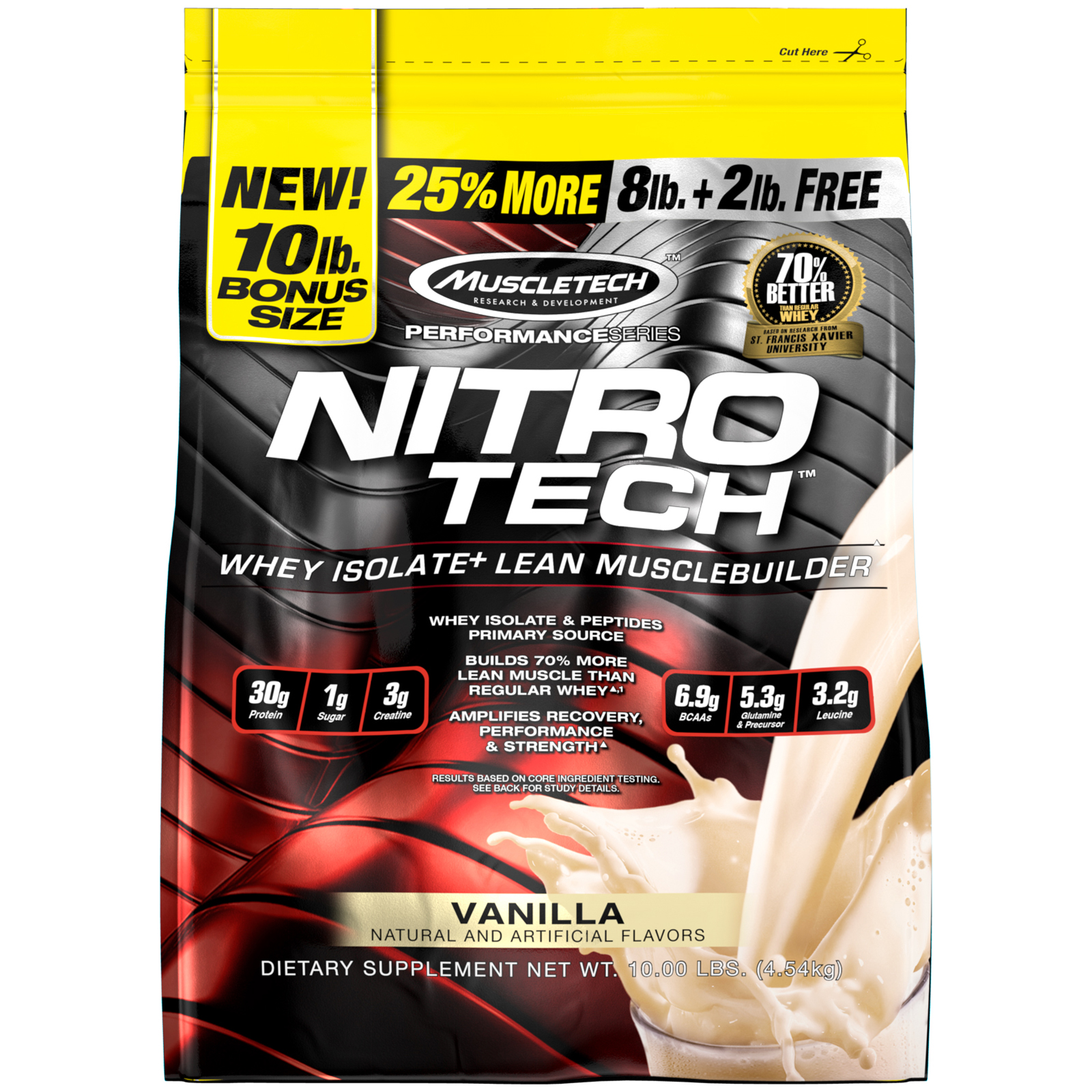 Muscletech Nitro Tech Whey Isolate Lean Musclebuilder Vanilla 10 Lbs 4 54 Kg Iherb