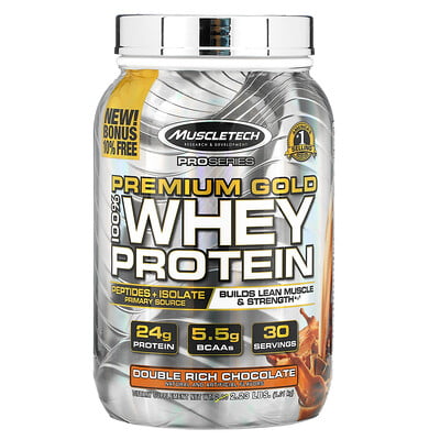 Muscletech ProSeries, Premium Gold 100% Whey Protein, Double Rich Chocolate, 2.23 lb (1.01 kg)