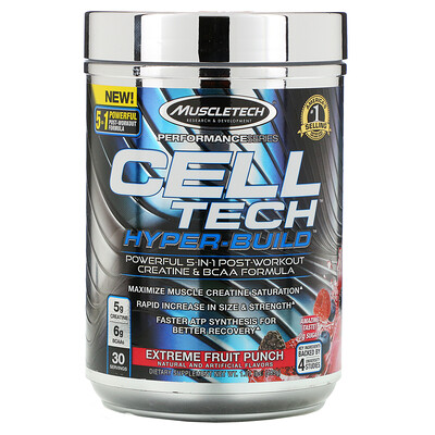 Muscletech Performance Series, CELL-TECH HYPER-BUILD, Extreme Fruit Punch, 1.07 lbs (485 g)
