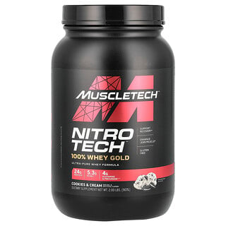 MuscleTech, Nitro-Tech™, 100% Whey Gold, Cookies and Cream, 2 lbs (907 g)