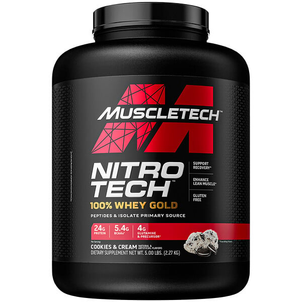 Nitro Tech, 100% Whey Gold, Cookies and Cream, 5 lbs (2.27 kg)