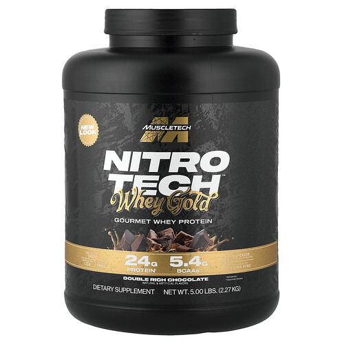 MuscleTech, Nitro-Tech™ Whey Gold, Gourmet Whey Protein, Molkenprotein, doppelte Schokolade, 2,27 kg (5 lbs.)