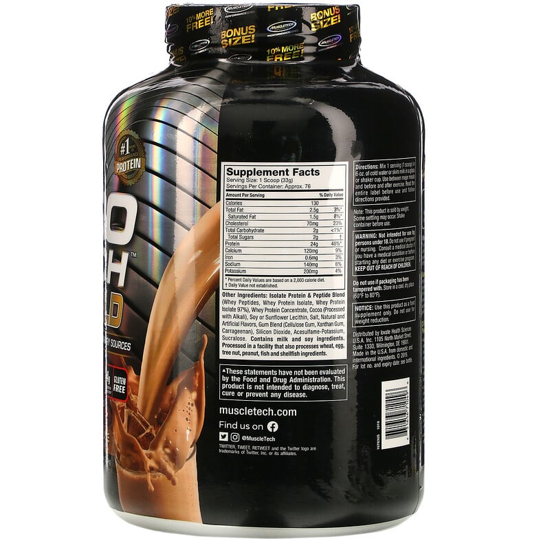 Muscletech Nitro Tech 100 Whey Gold Whey Protein Powder Double Rich Chocolate 554 Lbs 2 3553