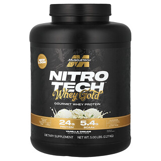 MuscleTech, Nitro-Tech™ 100% Whey Gold, French Vanilla Cream, 5 lbs (2.27 kg)