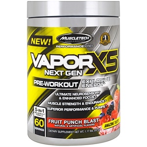Отзывы о Мусклетек, Peformance Series, VaporX5 Net Gen, Fruit Punch Blast, 1.17 lbs (531 g)