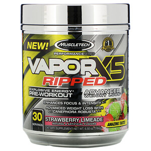 Отзывы о Мусклетек, Performance Series, VaporX5 Ripped, Strawberry Limeade, 6.50 oz (184 g)