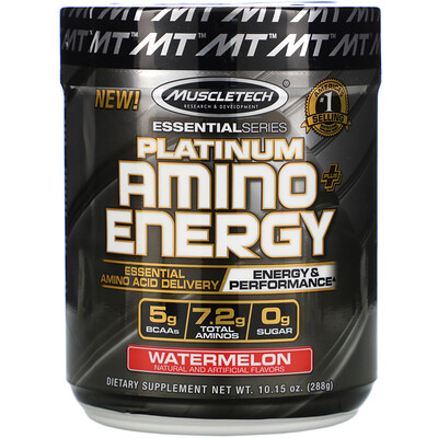Muscletech Platinum Amino Plus Energy, арбуз, 288 г