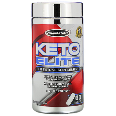 Muscletech Keto Elite, добавка с бета-гидроксибутират кетонами, 60 капсул
