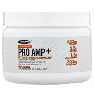 Мусклетек, Peak Series, Pro Amp+, Unflavored, 5.61 oz (159 g) отзывы