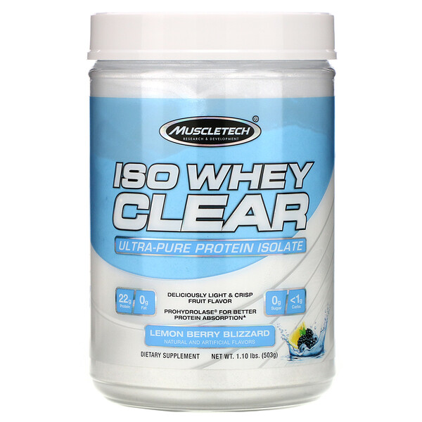 Muscletech, ISO Whey Clear, UltraPure Protein Isolate, Lemon Berry
