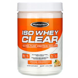 Muscletech, ISO Whey Clear, Сверхчистый изолят протеина, Orange Dreamsicle, 1,10 фунта (505 г)