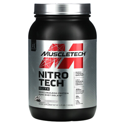 

Muscletech Nitro Tech Elite, печенье и сливки, 2,21 фунта (1 кг)