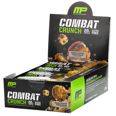 

MusclePharm Combat Crunch, двойная начинка с песочным тестом, 12 батончиков по 2,22 унц. (63 г)