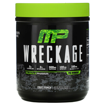 MusclePharm Wreckage, Pre-Workout, Fruit Punch, 12.61 oz (357.5 g)