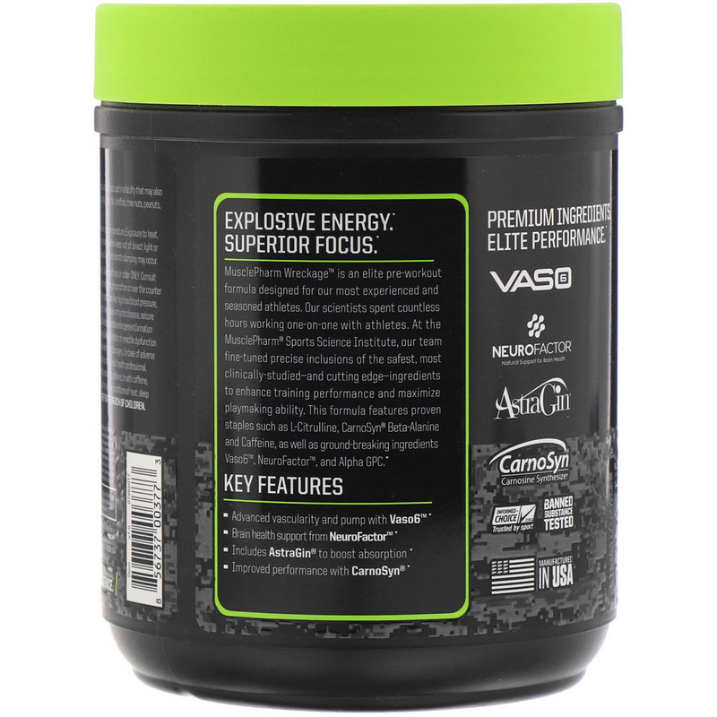 MusclePharm, Wreckage, PreWorkout, Sour Candy, 13.23 oz (375 g) iHerb