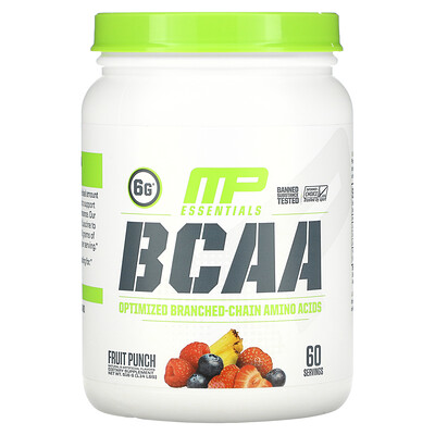 

MusclePharm, Essentials, BCAA, Fruit Punch, 1.14 lbs (516 g)