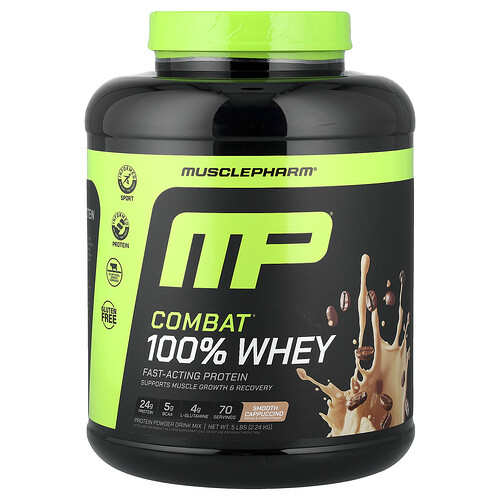 MusclePharm, Combat® 100 % Molke, Smooth Cappuccino, 2,24 kg