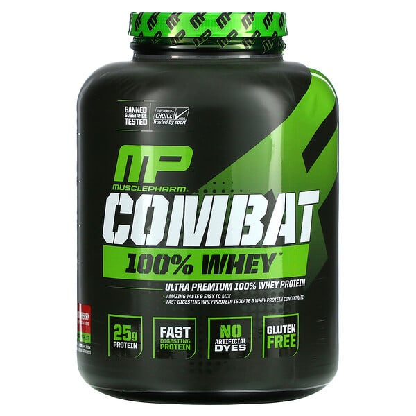 MusclePharm, Combat 100% Whey Protein, Strawberry, 5 lbs (2269 g)