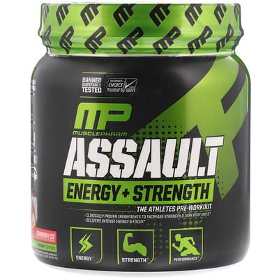 Assault Energy & Strength, Strawberry Ice 12.17 oz (0.76 lbs) (345 g)