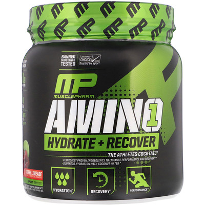 MusclePharm Amino1, Hydrate + Recover, Cherry Limeade, 15.24 oz (432 g)
