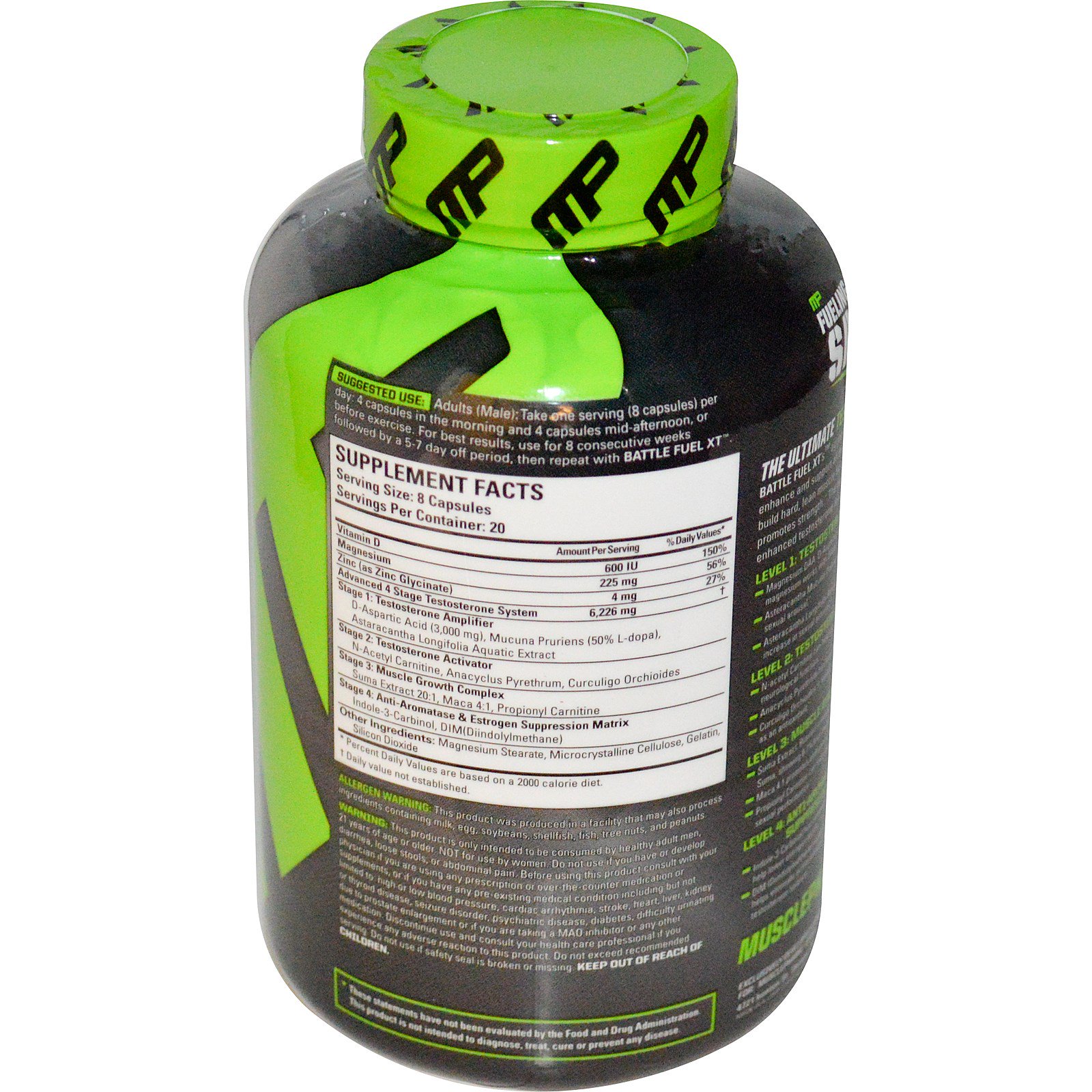 MusclePharm, Battle Fuel XT, Advanced 4 Stage Testosterone System, 160