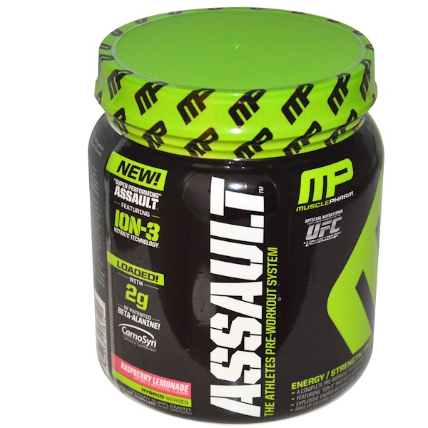 MusclePharm, Assault, PreWorkout System, Raspberry Lemonade, 0.96 lbs