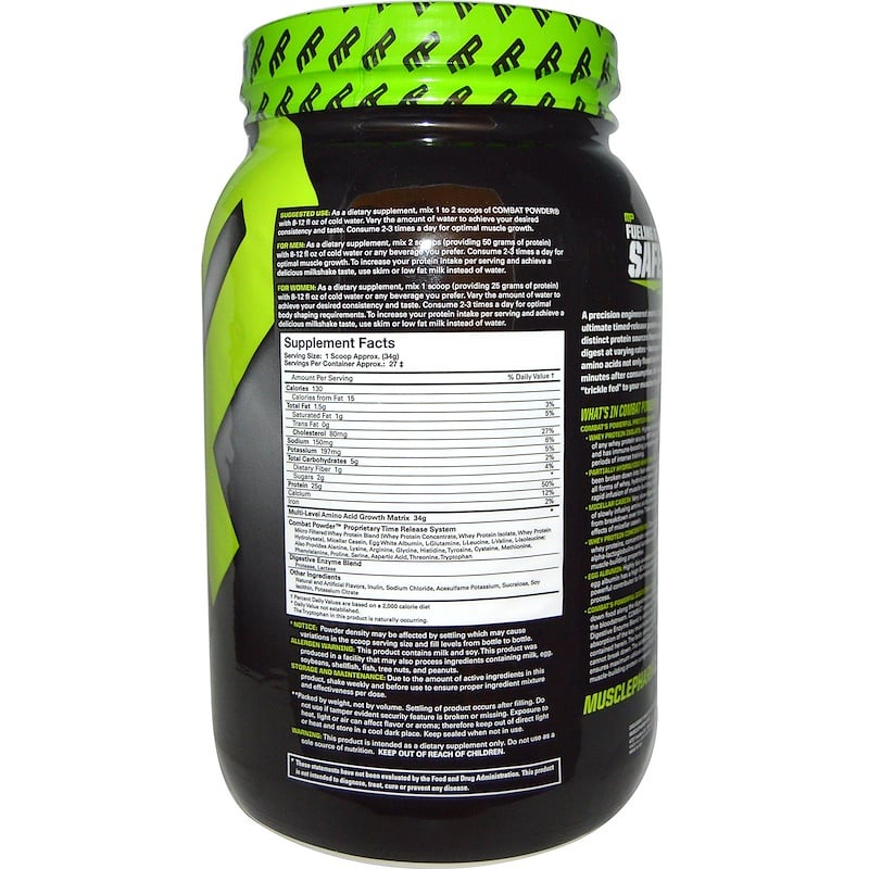 musclepharm combat protein powder chocolate milk 6.2 lbs