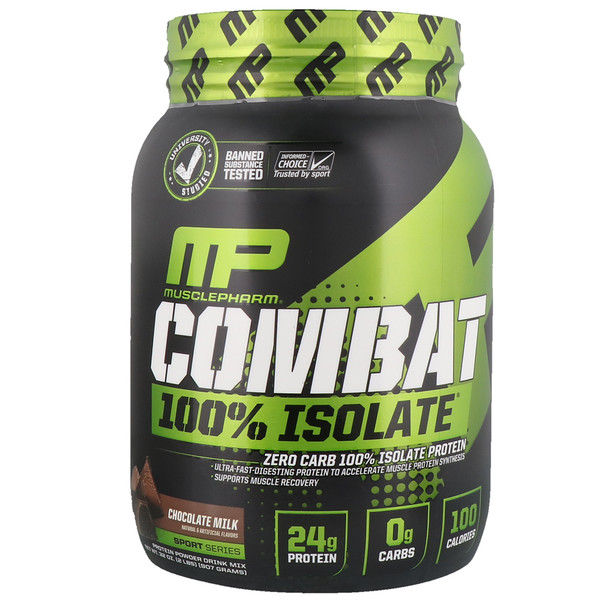 MusclePharm, Combat 100 Isolate Protein, Chocolate Milk, 2 lbs (907 g