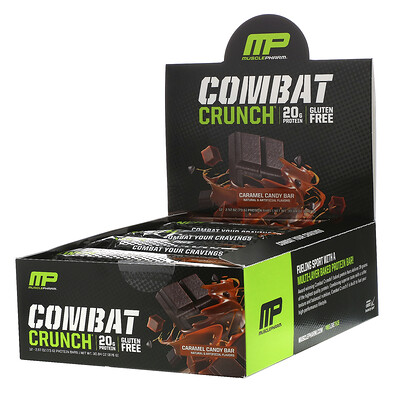 

MusclePharm Combat Crunch, карамельные батончики, 12 батончиков, по 73 г (2,57 унции)