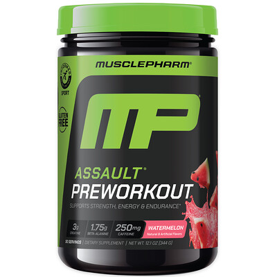 MusclePharm, Assault® Preworkout, Watermelon, 12.1 oz (344 g)