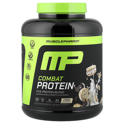 MusclePharm, Combat® Protein, Galletas con crema, 1,9 kg (4,2 lb)