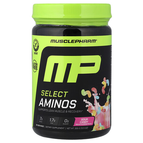 Musclepharm Select Aminos, Sour Candy, 12.5 oz (355 g)
