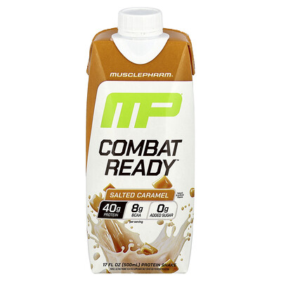 Product Image for MusclePharm, Combat Ready Protein Shake, Salted Caramel, 17 fl oz (500 ml)