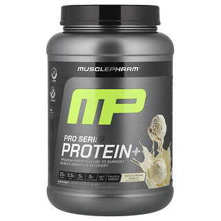 MusclePharm, Protein+ de la serie Pro, Vainilla intensa y cremosa, 1,06 kg (2,3 lb)