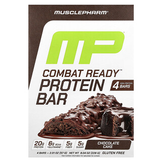 MusclePharm, Baton proteinowy Combat Ready™ z ciastem czekoladowym, 4 batony, po 57 g