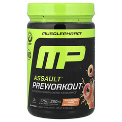 Assault® Preworkout, кислі кільця персика, 348 г
