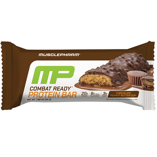 MusclePharm, Combat 레디™ Protein Bar, 초콜릿 땅콩버터컵, 54g(1.9oz)