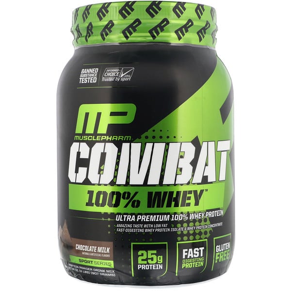 musclepharm combat protein powder chocolate milk 6.2 lbs