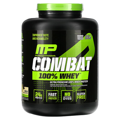 

MusclePharm Combat 100% Whey Protein, Baunilha, 5 lbs (2269 g)