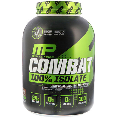 MusclePharm Combat 100% Isolate, шоколадное молоко, 5 фунтов (2268 г)