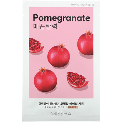 Купить Missha Airy Fit Beauty Sheet Mask, Pomegranate, 1 Sheet, 19 g