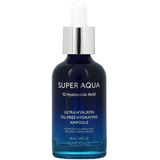 Missha, Super Aqua, увлажняющая ампула без гиалрона, без масла, 40 мл (1,35 жидк. Унции)