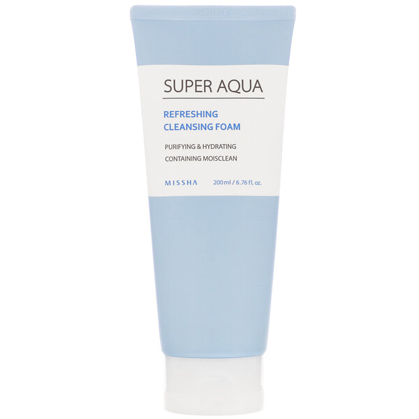 Missha, Super Aqua, Erfrischender Reinigungsschaum, 6,76 fl oz (200 ml) (Discontinued Item)