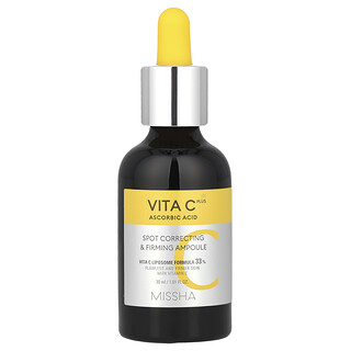 Missha, Vita C Plus Askorbiinihappo, näppyjä korjaava ja kiinteyttävä ampulli, 30 ml