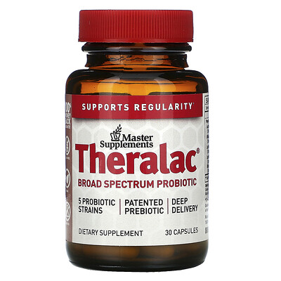 Master Supplements Theralac, Broad Spectrum Probiotic, 30 Capsules